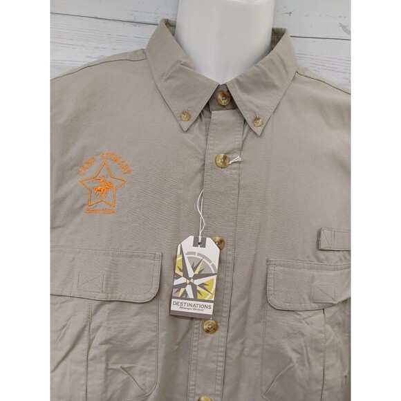Destinations Indesigns Global Camp Stewart vented Roll Tab shirt  Khaki Sz XL - Picture 2 of 11